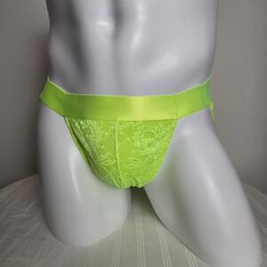 Cosabella Mens Hottie Mid Rise Lace Brief Neon Yellow Soft Stretch Full Coverage
